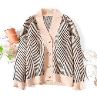 Striped Cardigan Stripes - Black - One Size