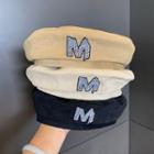 Letter M Embroidered Beret Hat