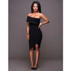 Off-shoulder Asymmetric Bodycon Dress