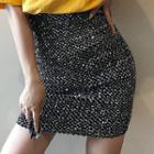 Sequined Mini Pencil Skirt