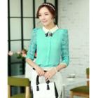 Lace 3/4-sleeve Blouse