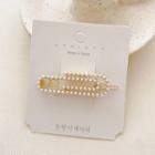 Faux Pearl Hair Clip 01 - Gold - One Size