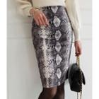 Python Faux-suede Sheath Skirt