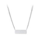 Simple Personality Geometric Square Brand 316l Stainless Steel Pendant With Necklace Silver - One Size