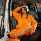 Hood Zip Jacket / Lettering Sweatpants