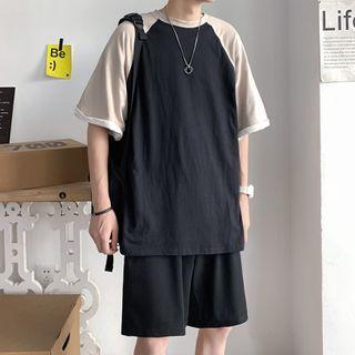 Elbow-sleeve Raglan T-shirt / Shorts