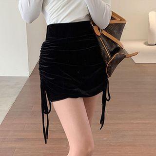 Velvet Drawstring Skirt