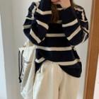 Striped Sweater Stripe - Navy Blue - One Size