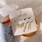 Set Of 5 Pairs: Stud Earring + Drop Earring 1 Pair - Summer & Spring - One Size