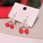 Rhinestone Cherry Drop Earring 1 Pair - Red - One Size