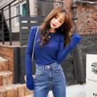 Pocket-front Extra Long-sleeve T-shirt