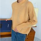 Drop-shoulder Pastel Color Sweater