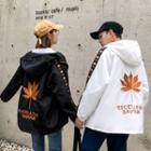 Couple Matching Embroidered Zip Hooded Jacket