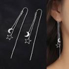 Moon Fringed Drop Earring 1 Pair - Silver - One Size