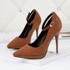 Pointed Ankle Strap Stiletto Pumps