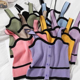 Contrast Trim Knit Cropped Camisole Top