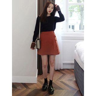 Stitched-detail Pencil Skirt