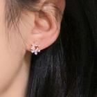 Pastel Color Rhinestone Earring Pink - One Size