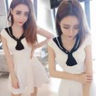 Sleeveless A-line Mini Dress White - One Size
