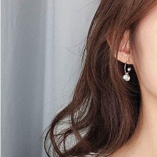 Rhinestone Charm Pearl Earring As Shown In Figure - One Size