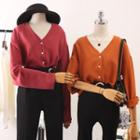 Collarless V-neck Shirt