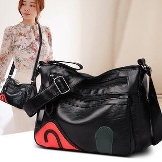 Applique Square Crossbody Bag Black - One Size