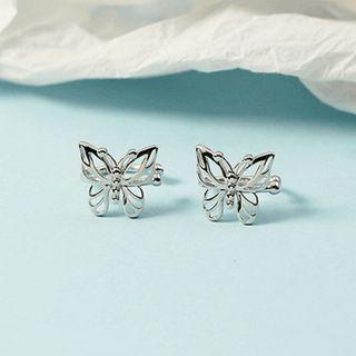 Alloy Butterfly Earring 1 Pair - Silver - One Size
