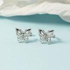 Alloy Butterfly Earring 1 Pair - Silver - One Size