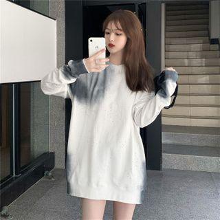 Tie Dye Sweatshirt Gray & White - One Size