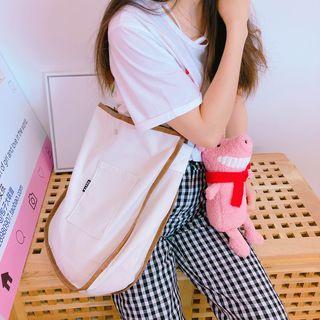Piped Canvas Crossbody Bag