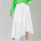 Irregular Midi A-line Skirt White - One Size