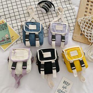 Snap Buckle Contrast Trim Crossbody Bag