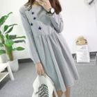 Star Embroidered Long-sleeve Dress