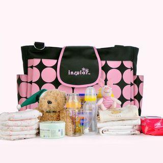 Dotted Panel Pockets Carryall Bag