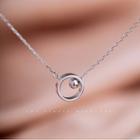 Circle Sterling Silver Necklace Silver - One Size