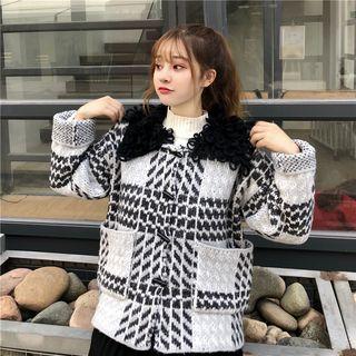 Plaid Duffle Knit Jacket