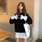 Mock Two-piece Mini Sweatshirt Dress