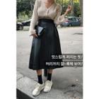 Faux-leather Flare Skirt
