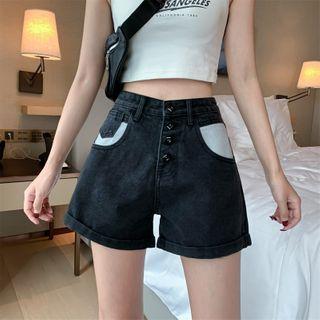 Contrast Pocket Denim Shorts