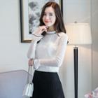 Contrast Trim Lace Blouse