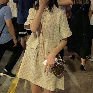 Elbow-sleeve Tweet Dress / Vest / Shorts / Spaghetti Strap Top