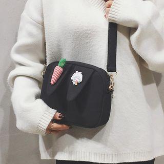 Ear-accent Canvas Crossbody Bag