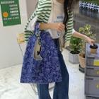Patterned Canvas Tote Bag Blue - One Size