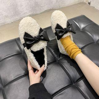 Bow Accent Fleece Moccasins