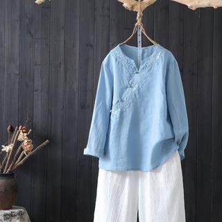 Linen Qipao Top
