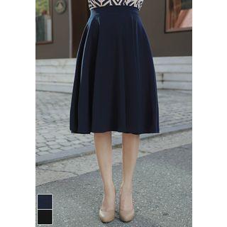 Band-waist Flared Skirt