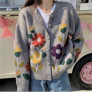 Flower Pattern Cardigan As Shown In Figure - One Size