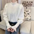 Turtleneck Puff-sleeve Blouse
