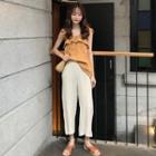 Ruffled Sleeveless Top / Wide Leg Pants
