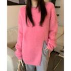 Round Neck Furry Loose-fit Sweater